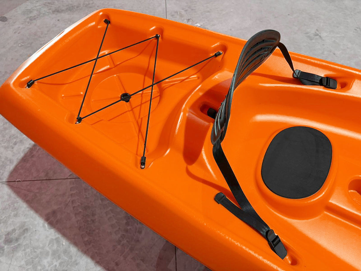 kayak da mare e lago 3 posti modelli GIL FAMILY, inclusi 2 sedili e 2 pagaie e ruote di trasporto col. ARANCIO