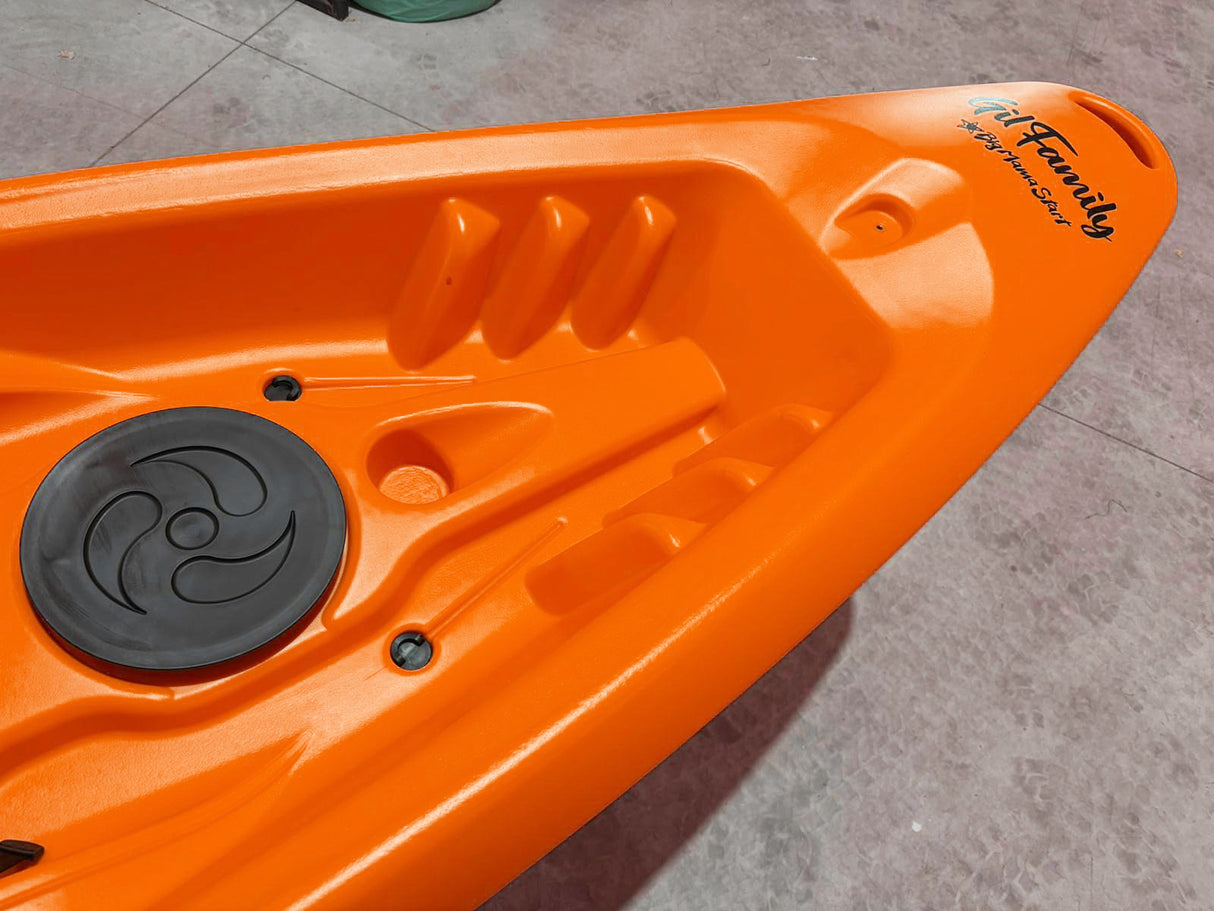 kayak da mare e lago 3 posti modelli GIL FAMILY, inclusi 2 sedili e 2 pagaie e ruote di trasporto col. rosso