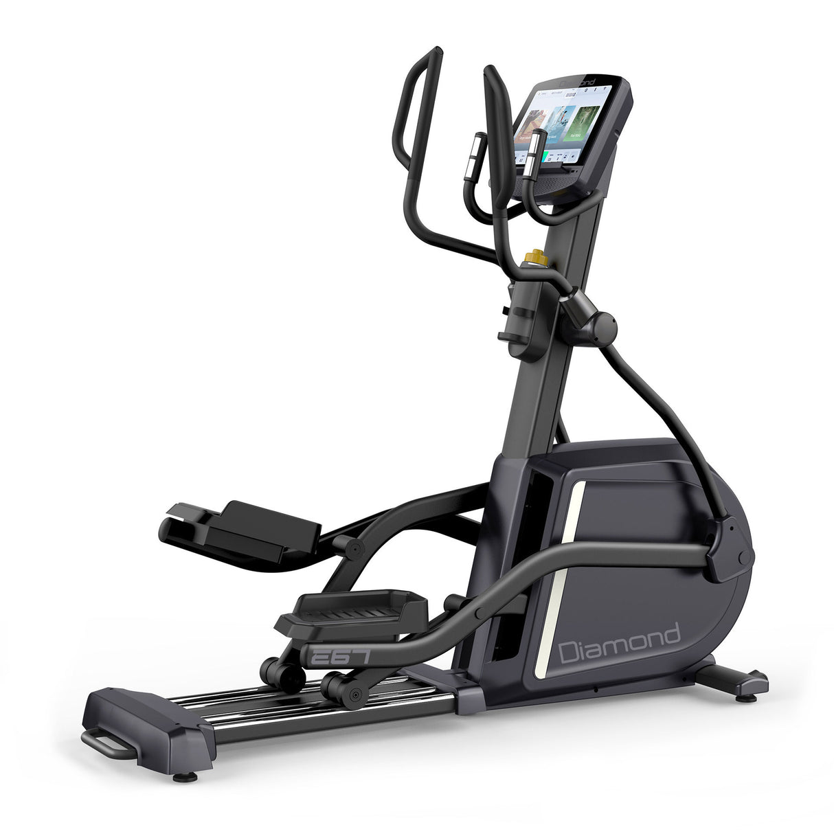 Ellittica Cod. E67 della Diamond Fitness - Elettromaghetica Programmabile con inclinazione motorizzata-Touch Screen HD 15,6"