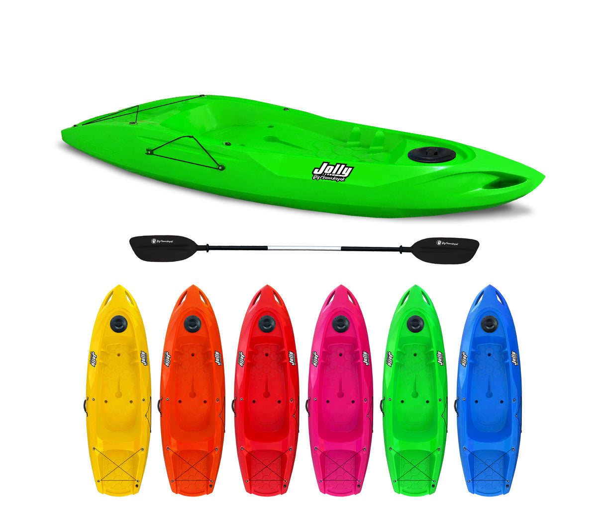KAYAK MONOPOSTO JOLLY 2.0 BIG MAMA KAYAK - CANOA DA 260 CM + 1 GAVONE + 1 PAGAIA in omaggio ( PACK 1)( MADE IN ITALY)