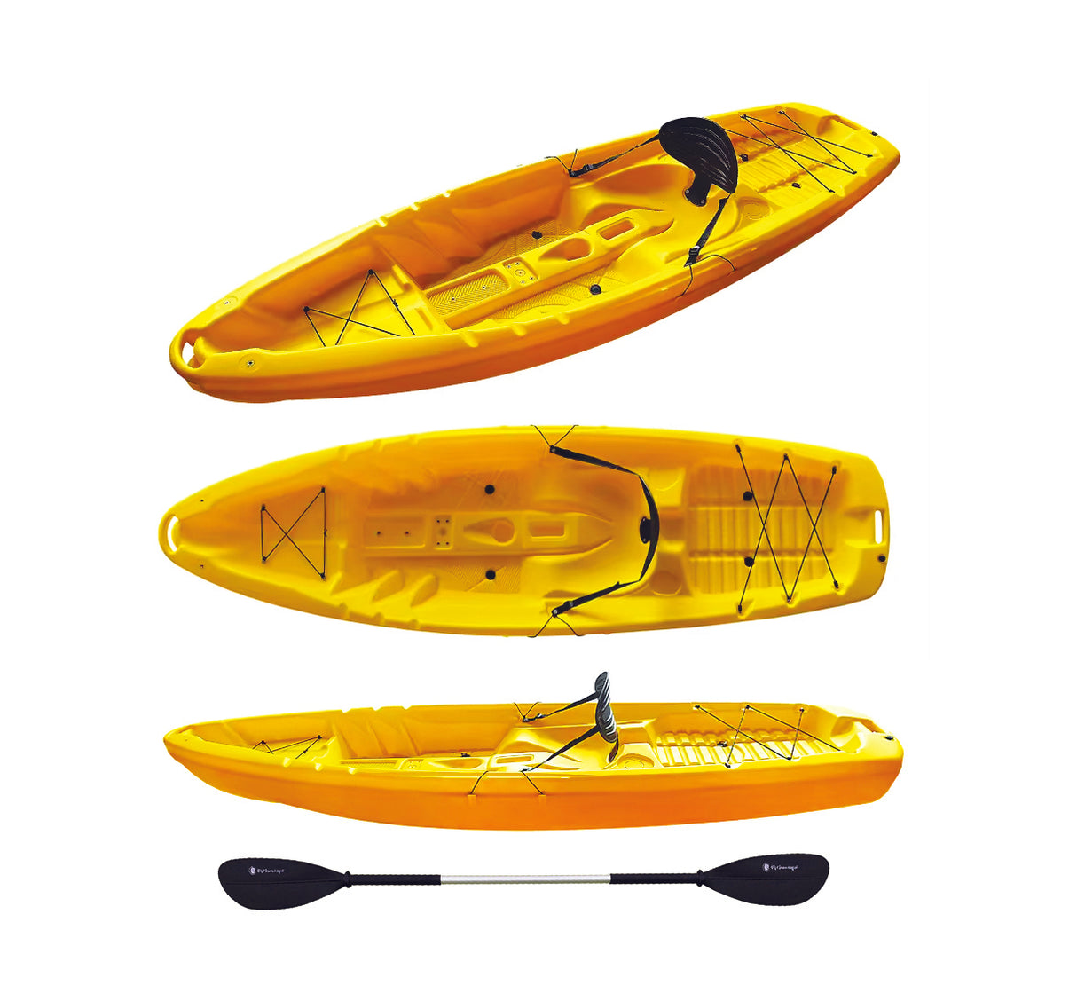kayak fishing canoa GIL 2.0 BIG MAMA KAYAK canoa monoposto da 254 cm + 2 p.canne interni + seggiolino + pagaia - VERDE
