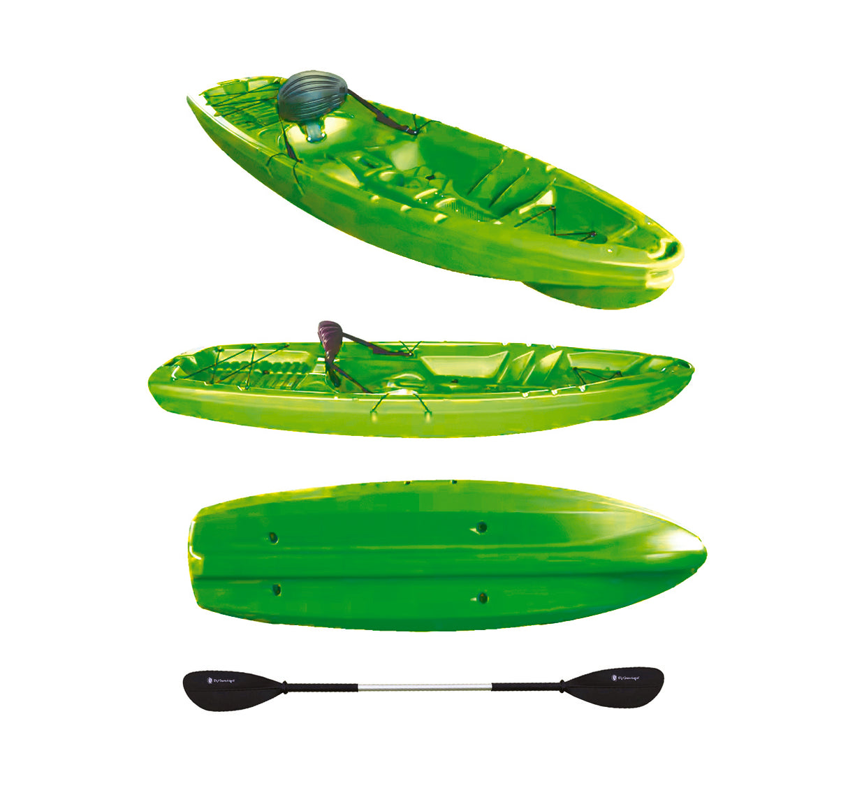 canoa monoposto GIL 2.0 BIG MAMA START - kayak da 254 cm + seggiolino + pagaia - VERDE
