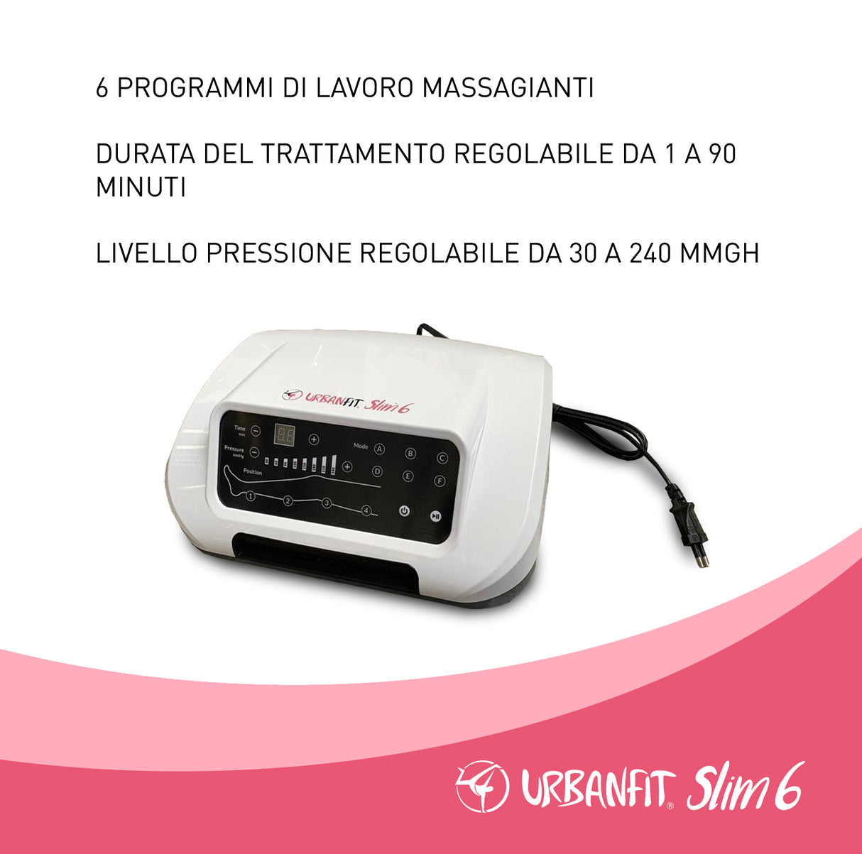 Slim 6 Apparecchio Pressoterapia Con 6 Programmi + 2 Gambali + Con Telecomando - URBAN FIT