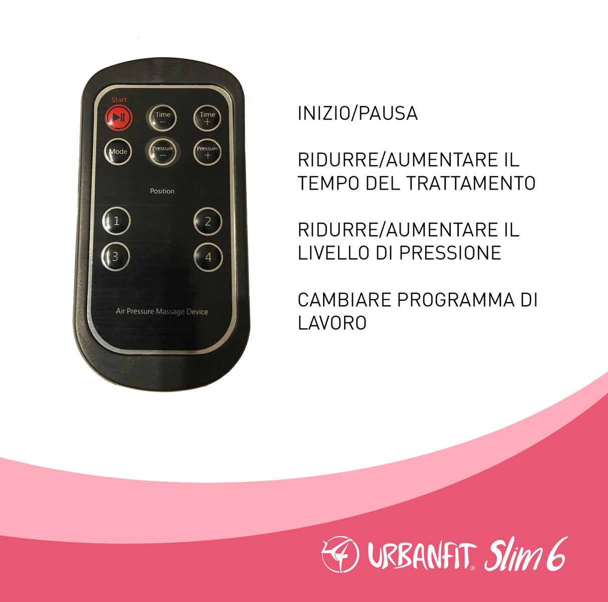 Slim 6 Apparecchio Pressoterapia Con 6 Programmi + 2 Gambali + Con Telecomando - URBAN FIT