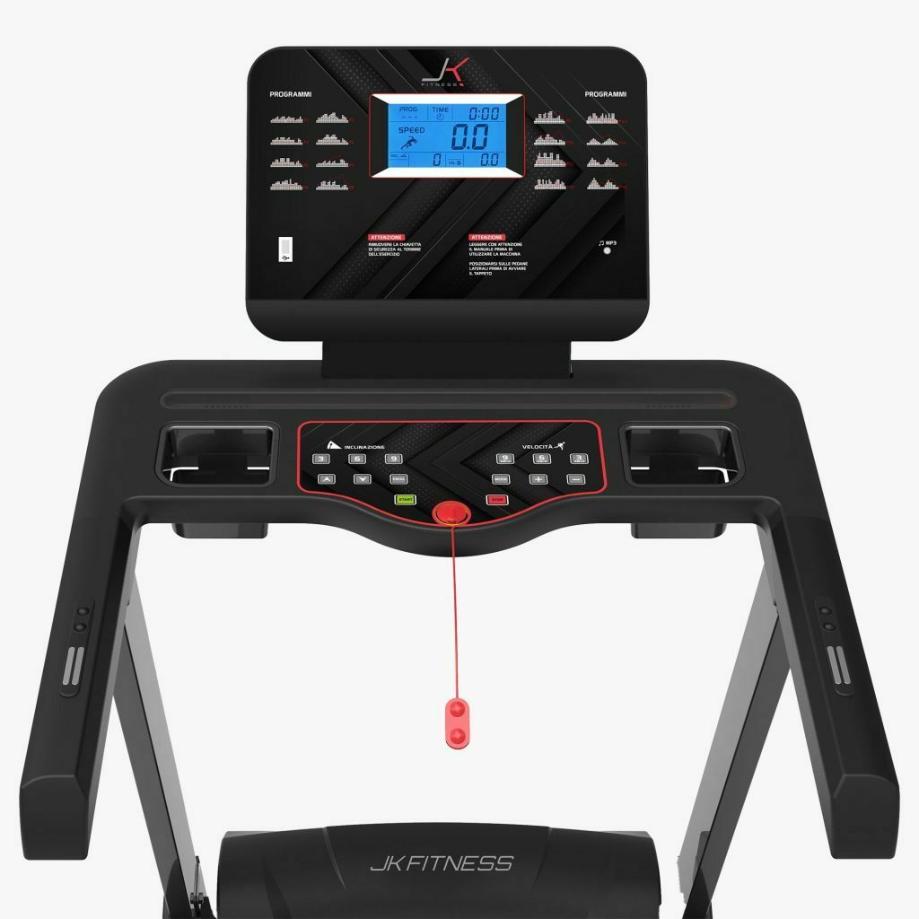 JK114-PRO TAPIS ROULANT JK FITNESS Linea Home - motore da 2.5 HP (max 18 km/h) inclinazione elettronica su 18 livelli. Richiudibile