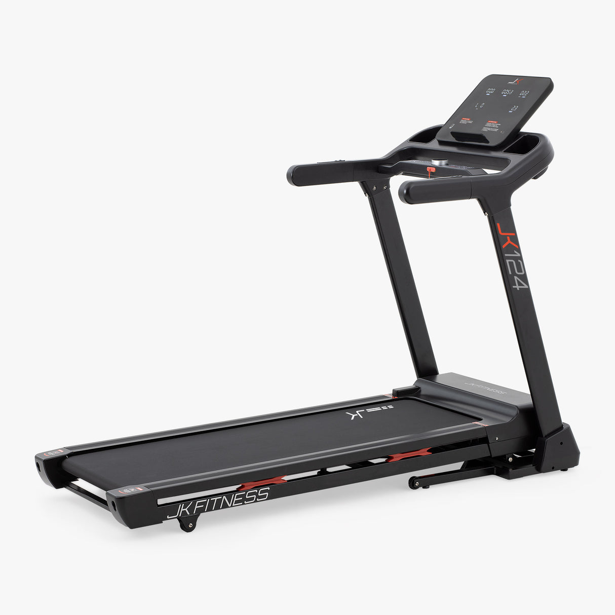 JK124 TAPIS ROULANT JK FITNESS Linea Home - tapis roulant elettrico richiudibile con doppia console (principale e secondaria)motore da 2.75 HP 20 km/h, nclinazione elettronica su 18 livelli.