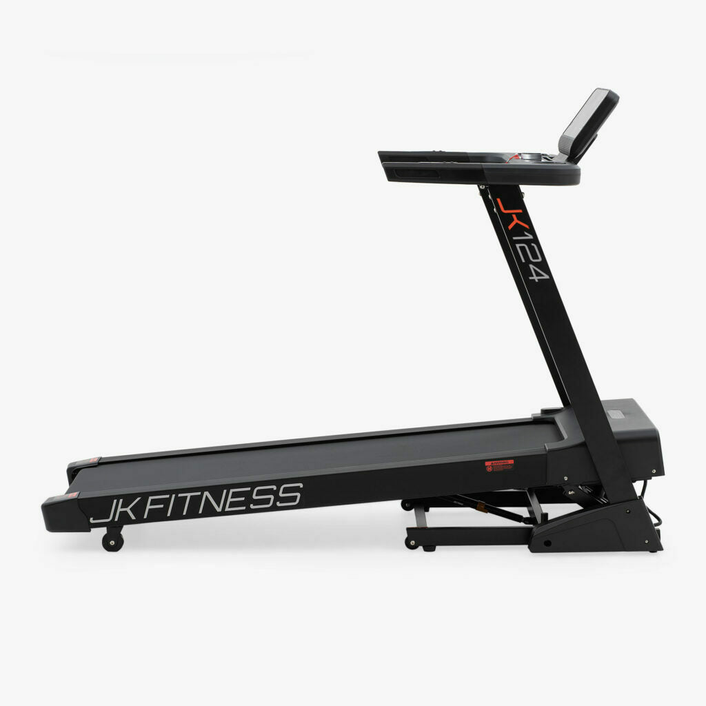 JK124 TAPIS ROULANT JK FITNESS Linea Home - tapis roulant elettrico richiudibile con doppia console (principale e secondaria)motore da 2.75 HP 20 km/h, nclinazione elettronica su 18 livelli.