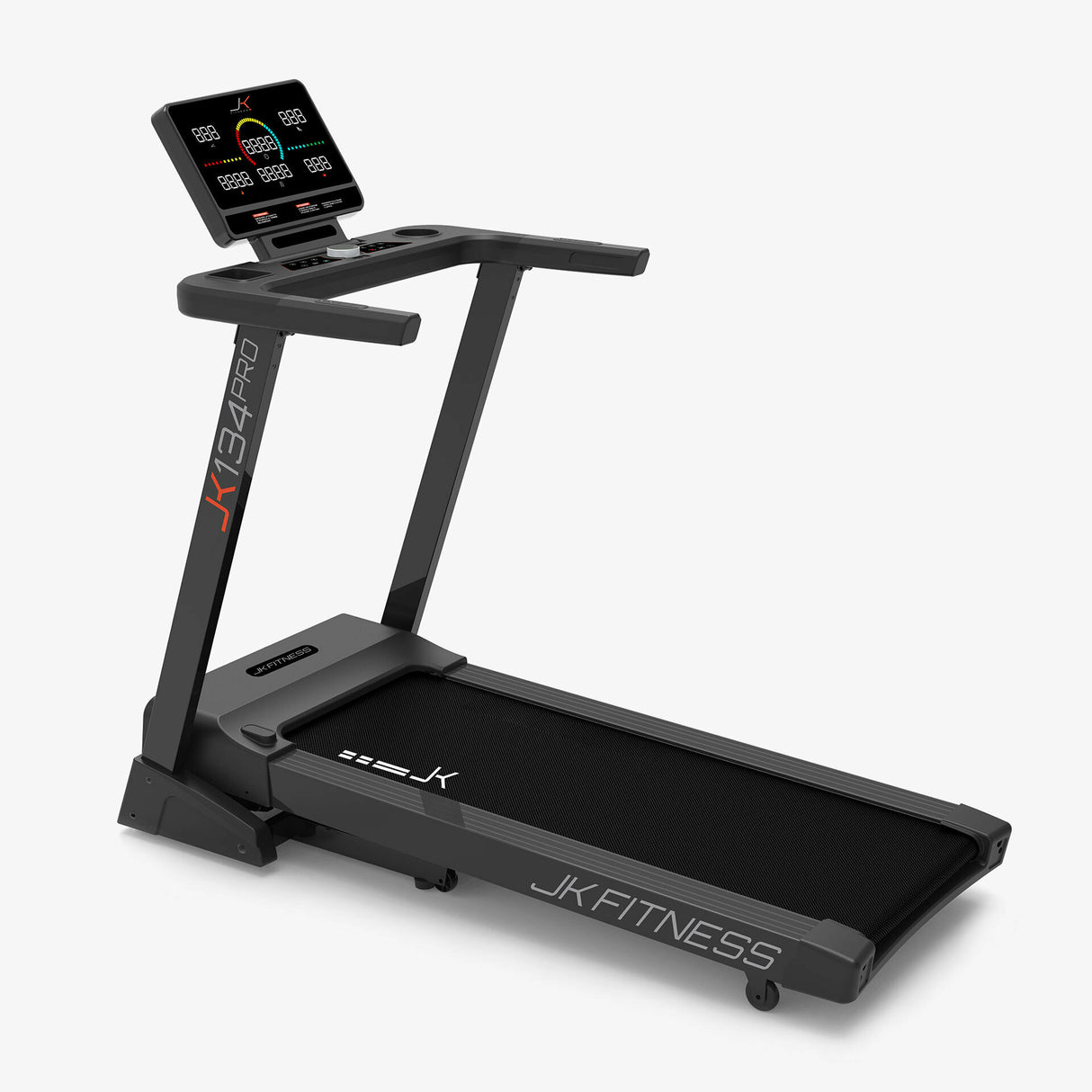JK134-PRO TAPIS ROULANT JK FITNESS Linea Home - potente motore da 3.0 HP /4.0 HP velocità di 20 km/h, incrementi one-step di 0,1 km/h. I