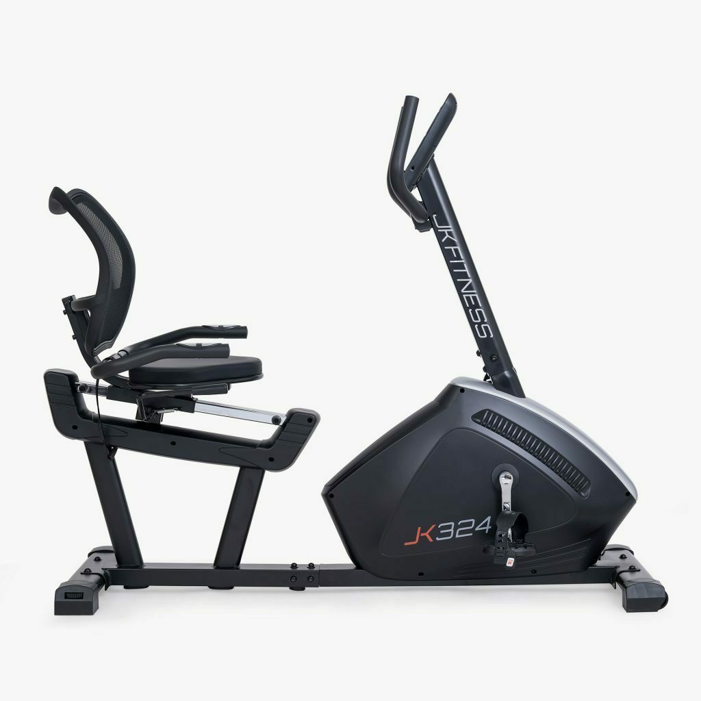 JK324 NUOVA cyclette elettromagnetica recumbent JK Fitness - fascia media - home fitness- volano da 10 kg bilanciata e pedivella da 17 cm