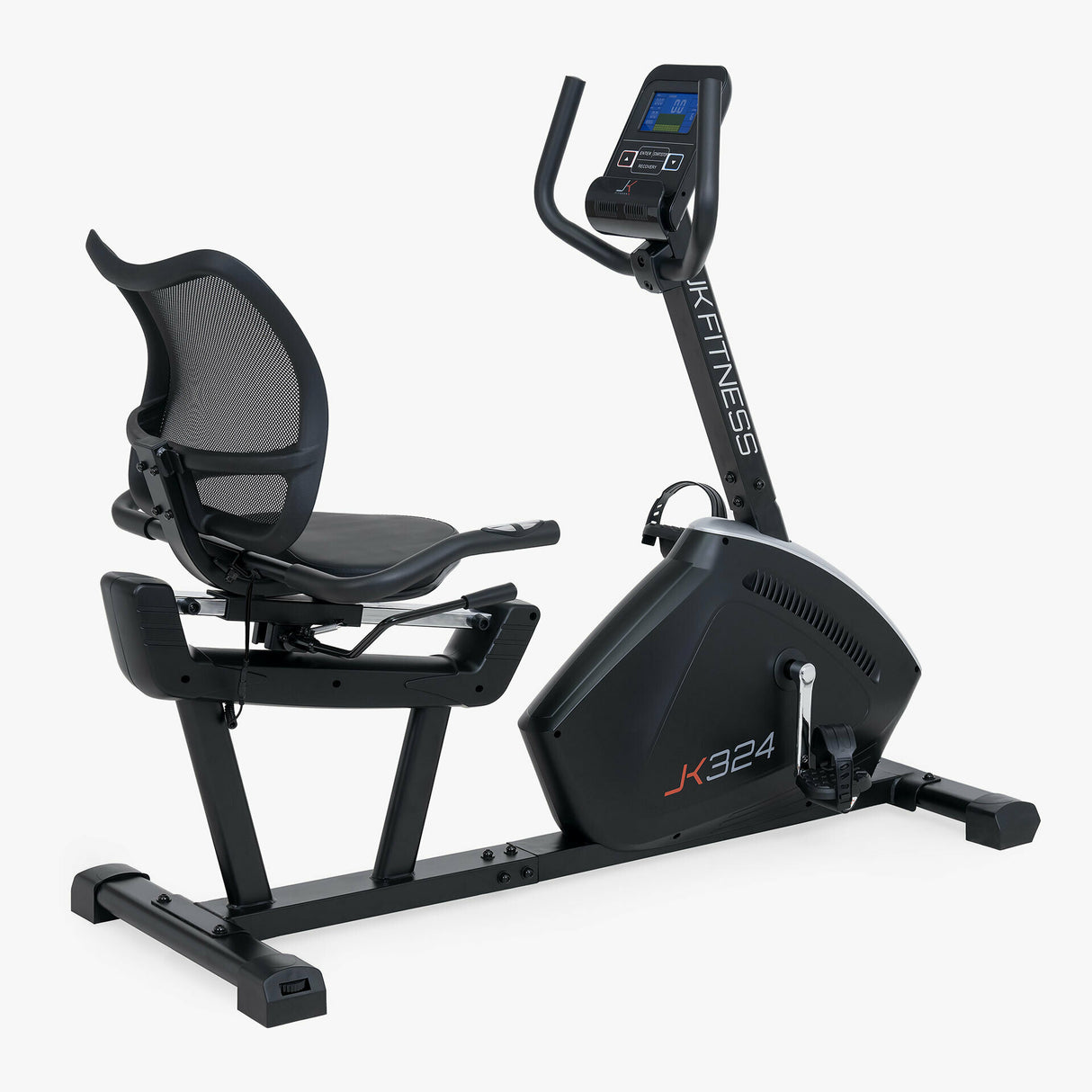 JK324 NUOVA cyclette elettromagnetica recumbent JK Fitness - fascia media - home fitness- volano da 10 kg bilanciata e pedivella da 17 cm