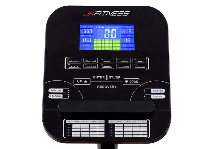 Jk418 Ellittica Elettromagnetica Jk Fitness + Ricevitore Cardio Wireless - Volano 14 Kg - Peso Max Utente 120 Kg