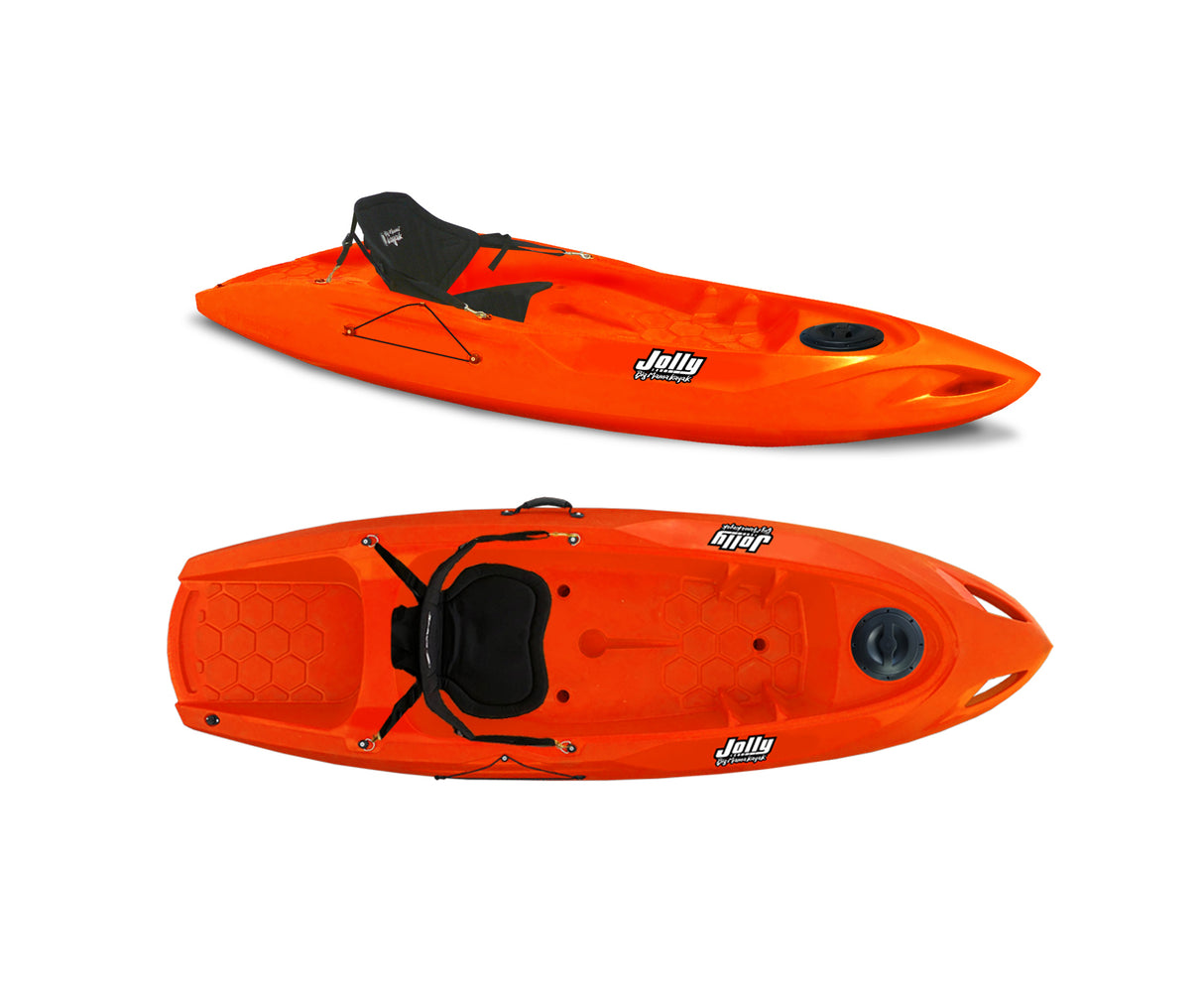 Kayak Monoposto Jolly 2.0 Big Mama Kayak canoa 260 cm + 1 gavone + 1 seggiolino (PACK 2) Made in Italy - ARANCIONE
