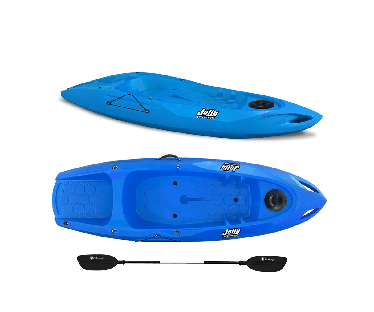 Kayak 1 posto Jolly 2.0 Big Mama Kayak canoa 260 cm + 1 gavone + 1 pagaia in omaggio (PACK 1) Made in Italy - AZZURRO