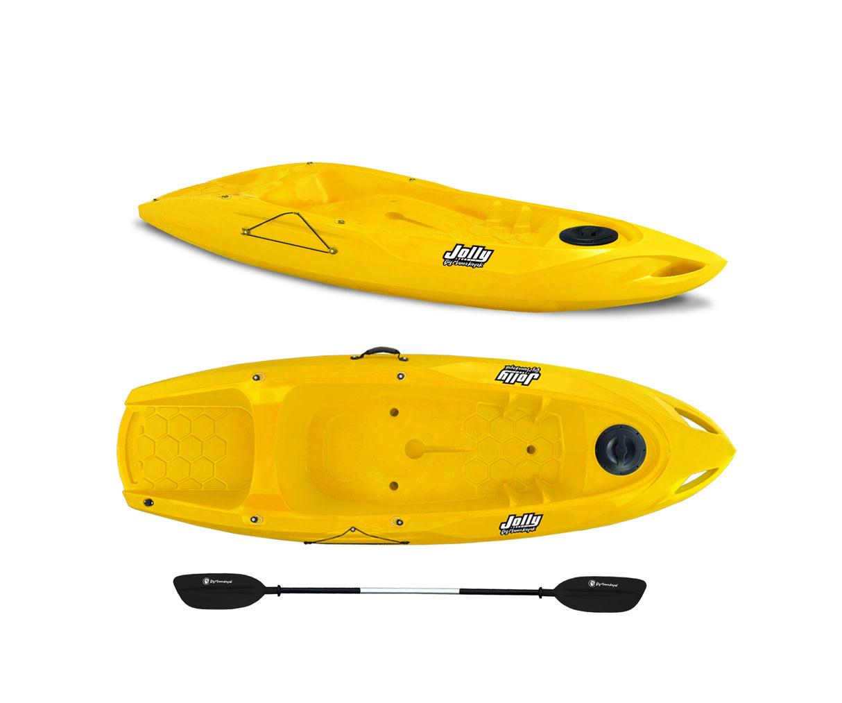 Kayak 1 posto Jolly 2.0 Big Mama Kayak canoa 260 cm + 1 gavone + 1 pagaia in omaggio (PACK 1) Made in Italy - GIALLO
