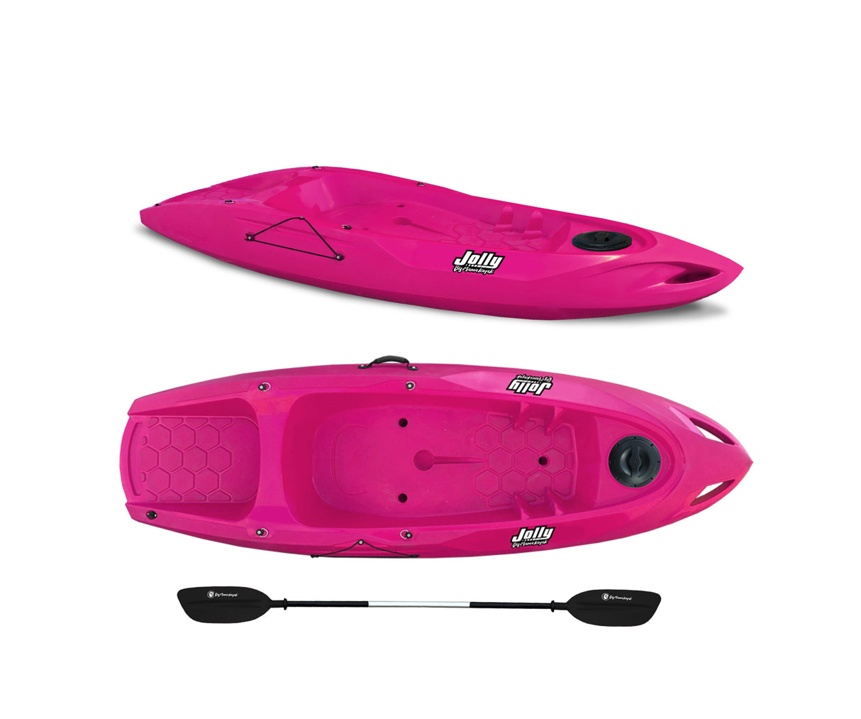 Kayak 1 posto Jolly 2.0 Big Mama Kayak canoa 260 cm + 1 gavone + 1 pagaia in omaggio (PACK 1) Made in Italy - ROSA