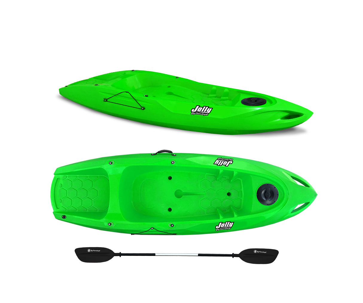 Kayak 1 posto Jolly 2.0 Big Mama Kayak canoa 260 cm + 1 gavone + 1 pagaia in omaggio (PACK 1) Made in Italy - VERDE