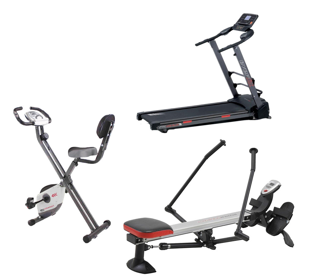 Kit palestra casa 3 macchine Cyclette Toorx BRX COMPACT, Tapis Roulant Everfit TFK455, Vogatore toorx ROWER COMPACT