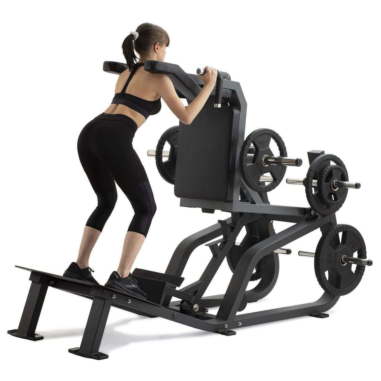 Hack Squat con sistema di blocco al piede- Plate Loaded Linea Diamond cod. PL-HACKSQUAT