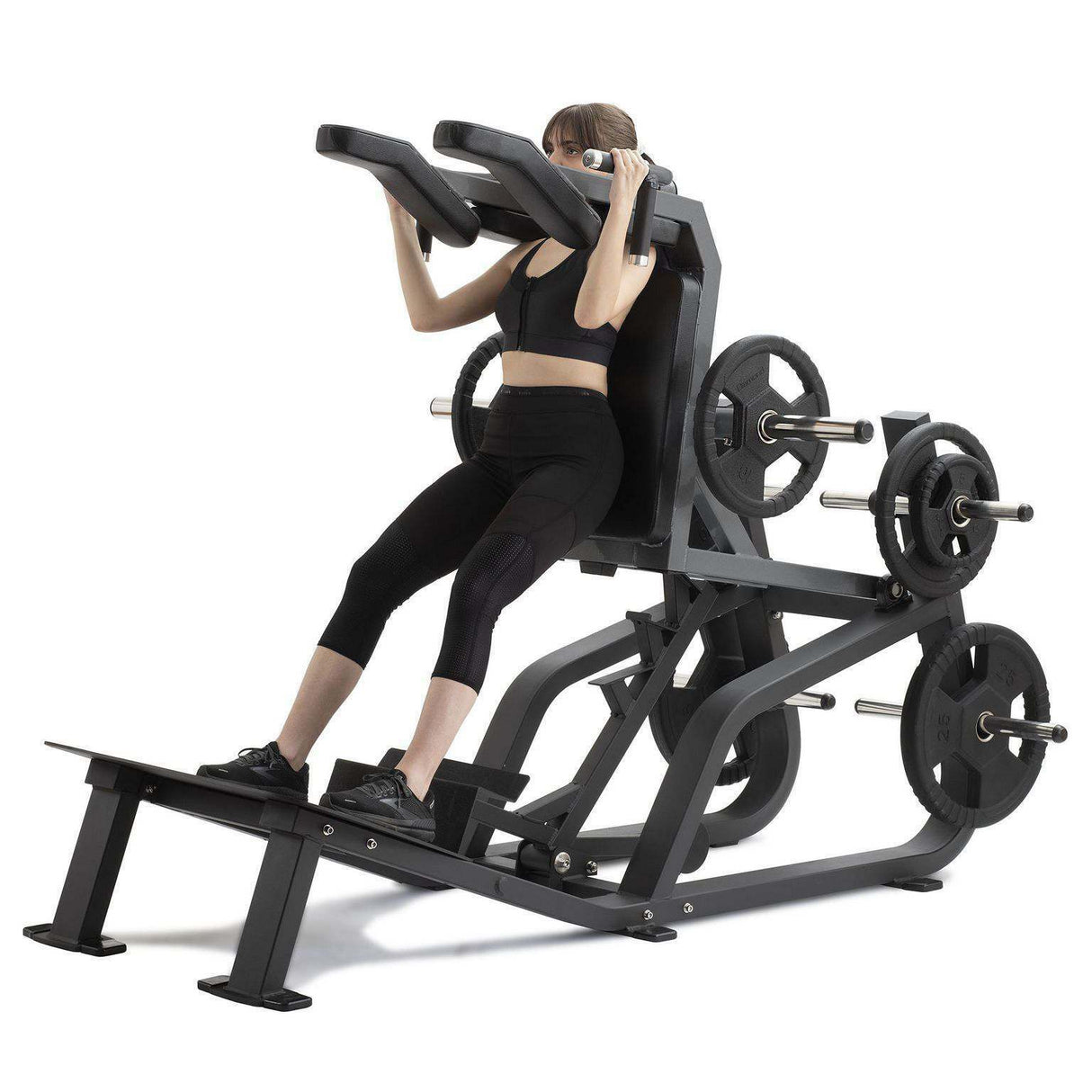 Hack Squat con sistema di blocco al piede- Plate Loaded Linea Diamond cod. PL-HACKSQUAT