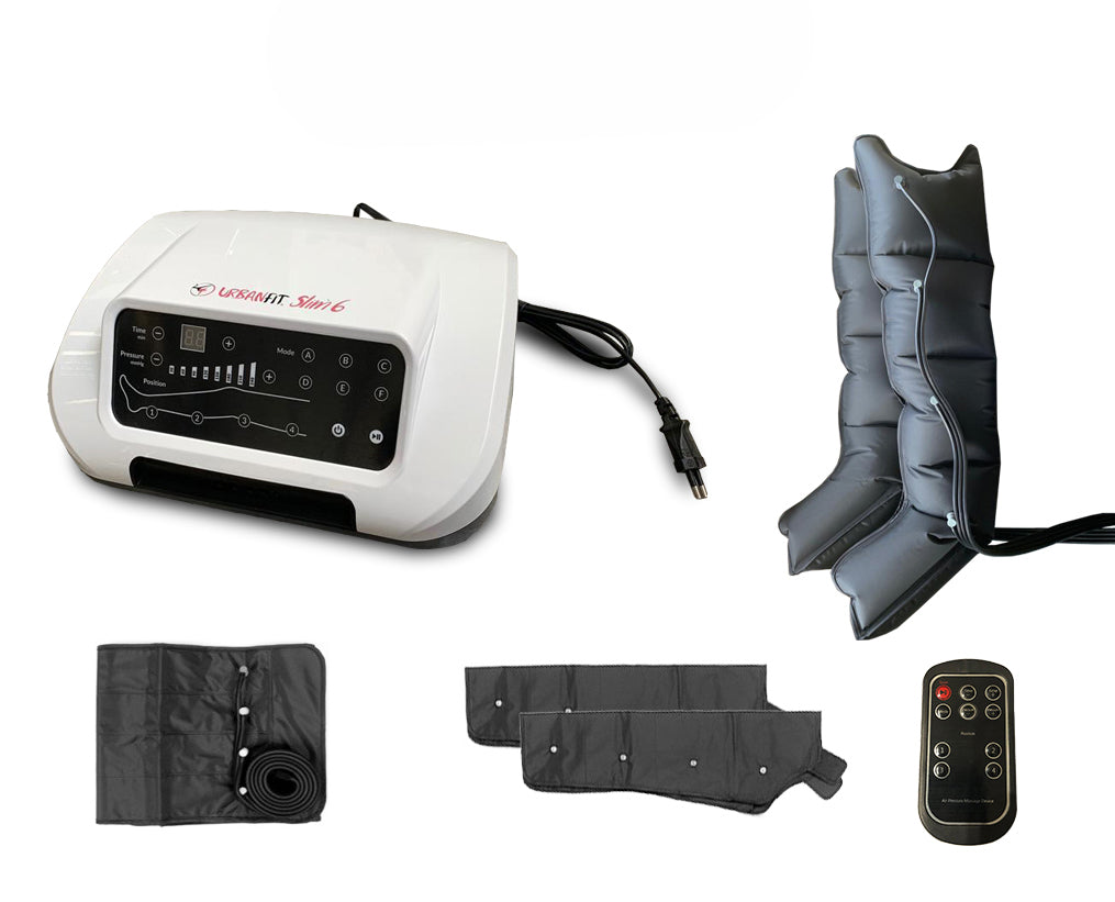 Slim 6 Apparecchio Pressoterapia Con 6 Programmi + 2 Gambali + 2 Bracciali + Fascia Addominali/glutei + Con Telecomando (Full Pack)URBAN FIT