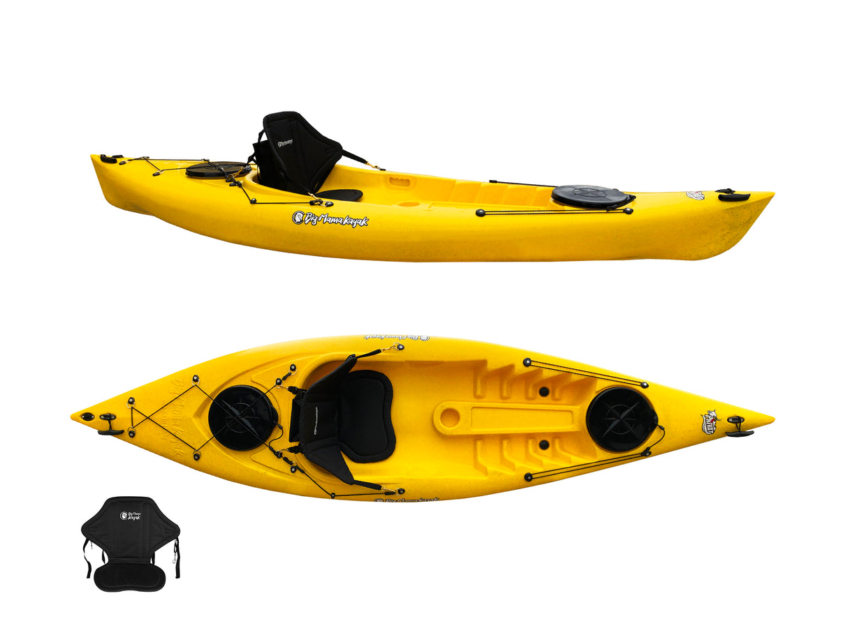 Kayak monoposto Privat 2.0 Big Mama Kayak canoa da 295 cm + 2 gavoni + 1 seggiolino (PACK 2) - GIALLO