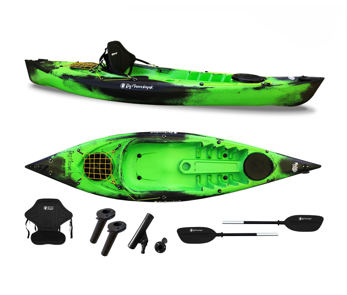 KAYAK MONOPOSTO PRIVAT 2.0 FISHING LIMITED EDITION BIG MAMA KAYAK - CANOA DA 295 CM + 2 GAVONI + 3 PORTACANNE + 1 PAGAIA + SEGGIOLINO (FULL PACK)