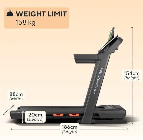 Promo PRO 9000 NEW 2025 - TAPIS ROULANT Proform piano corsa 152 x 51 cm - peso max utente 158 kg cod. PFTL16925-INT