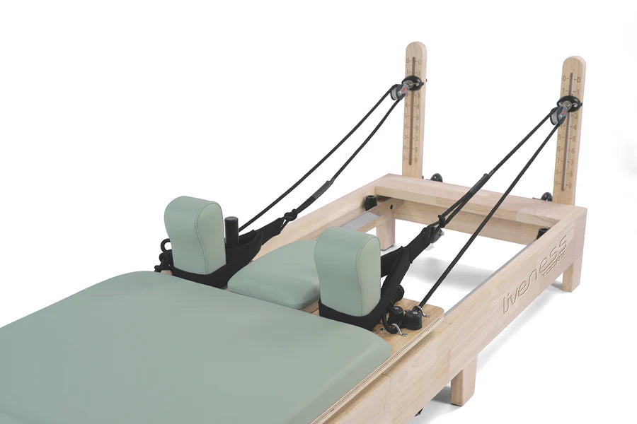 Reformer in legno di quercia naturale pieghevole PTX 3000 Green Tea - Linea Lifeness di Toorx - Cod. PTX-3000G