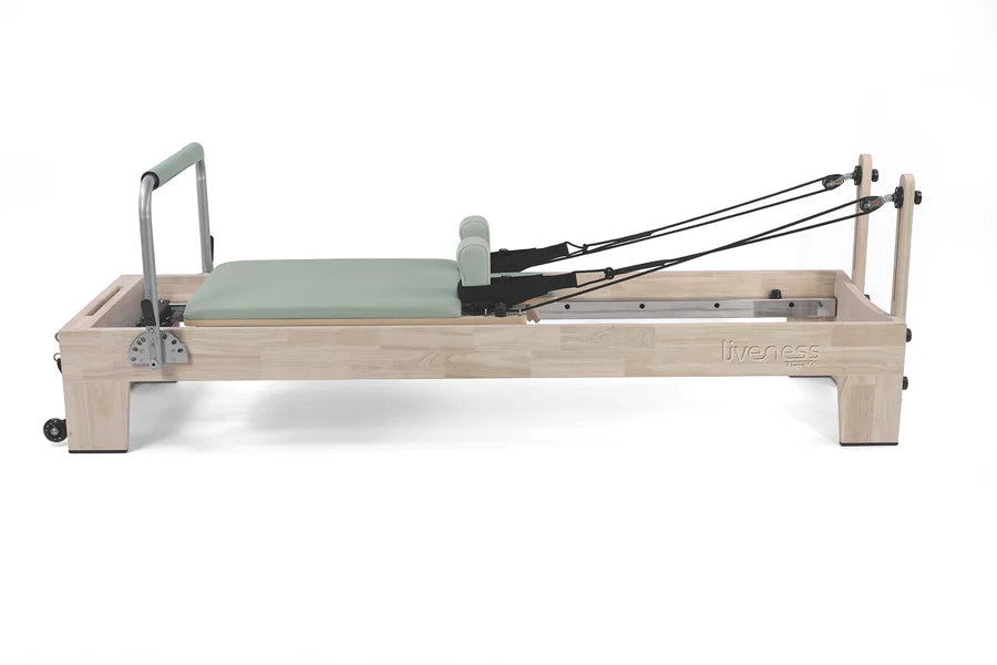 Reformer in legno di quercia naturale PTX 5000 Green tea- linea Lifeness di Toorx- Cod. PTX-5000