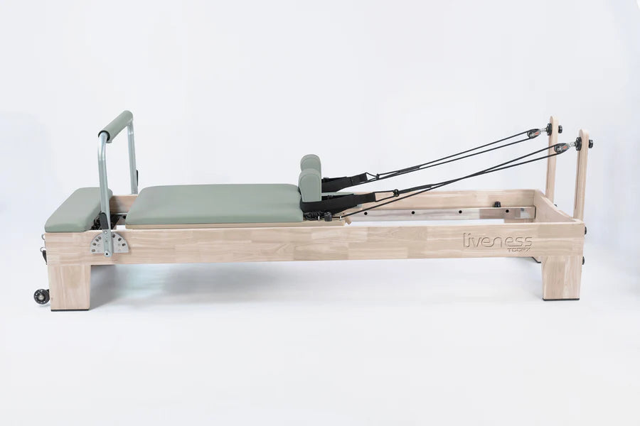 Reformer in legno di quercia naturale PTX 5000 Green tea- linea Lifeness di Toorx- Cod. PTX-5000