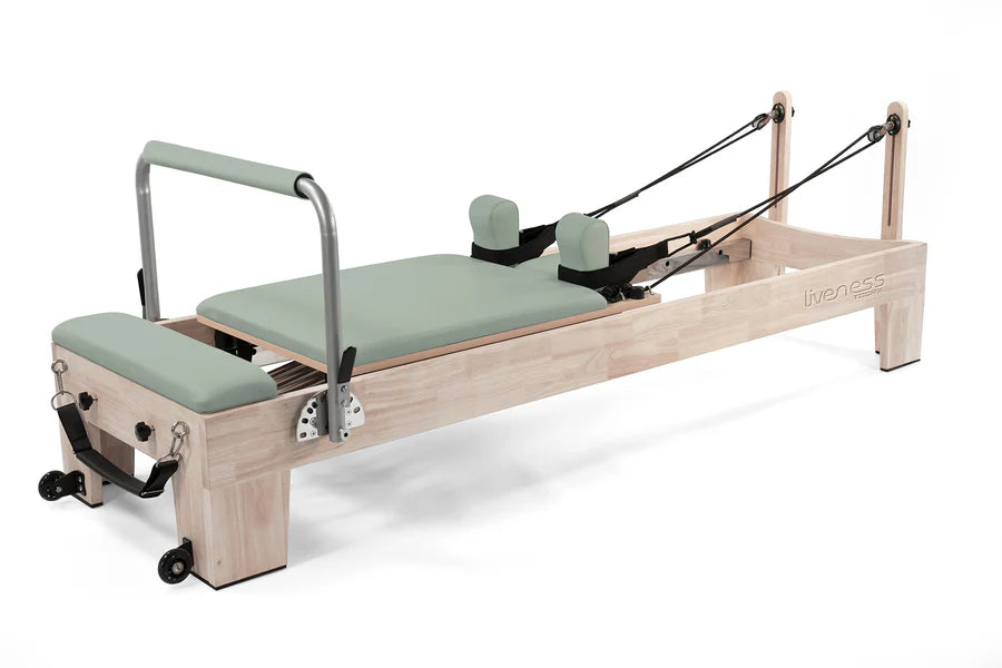 Reformer in legno di quercia naturale PTX 5000 Green tea- linea Lifeness di Toorx- Cod. PTX-5000