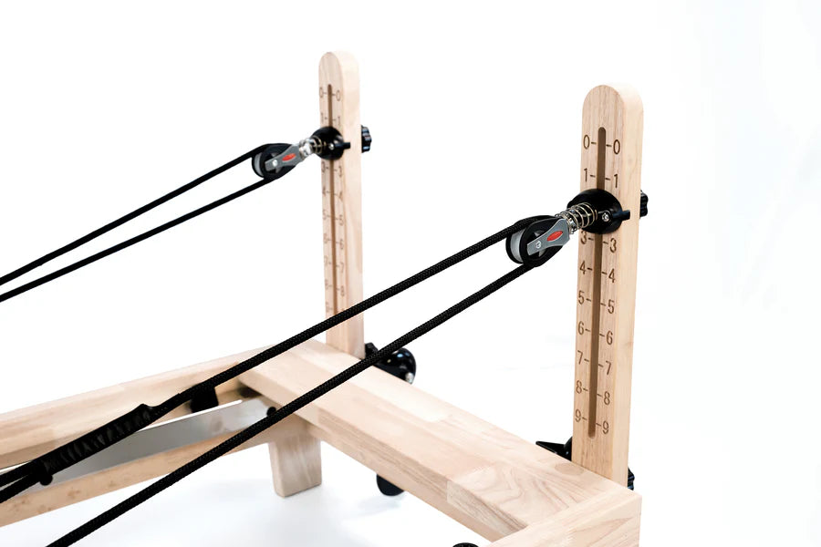 Reformer in legno di quercia naturale PTX 5000 Green tea- linea Lifeness di Toorx- Cod. PTX-5000