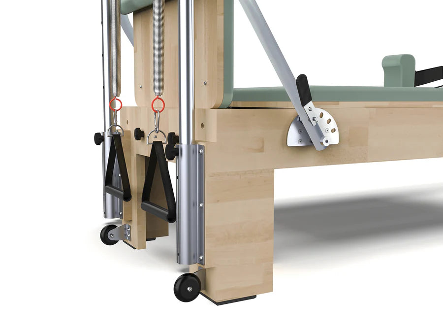 Cadillac Reformer in legno di quercia naturale PTX 6000 Green tea- linea Lifeness di Toorx- Cod. PTX-6000