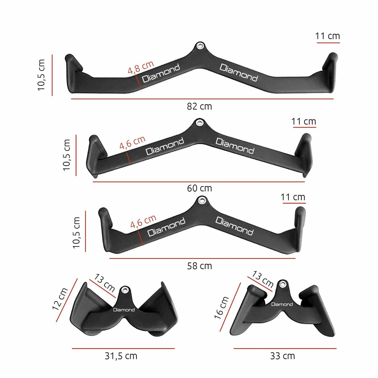 SET POWERGRIP 5 PRESE ERGONOMICHE RIVESTITE - Cod. POWERGRIP-SET - Linea Diamond