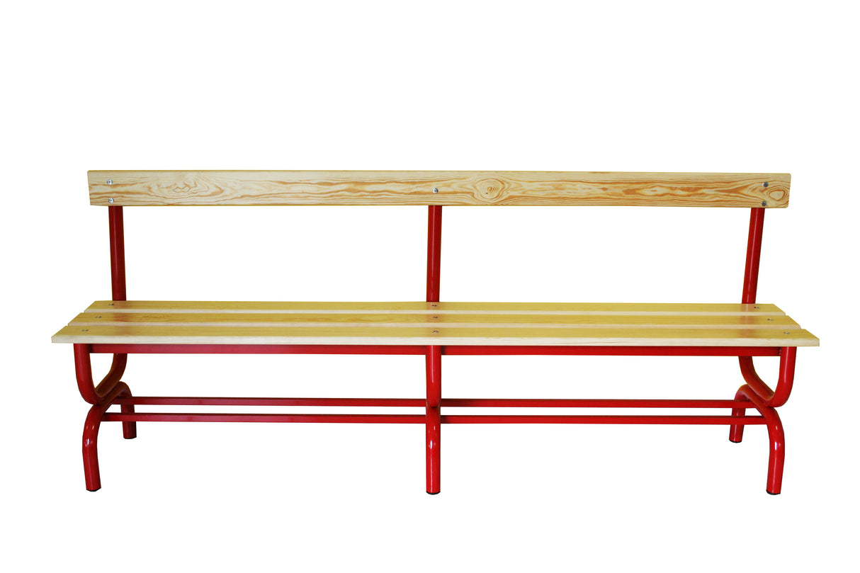 As1722/0 Panchina Spogliatoi Con Seduta E Schienale In Tubo Di Acciaio Sez. 40 Mm Da 2 Metri