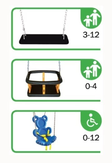 Altalena Trilli 2 Posti Sedili Piani /orsetto Per Disabili Cod.972PD A/B Da Interrare Open D Giochi - En 1176 Certificati Tuv Altalene Offerta In Vendita Su Timesport24