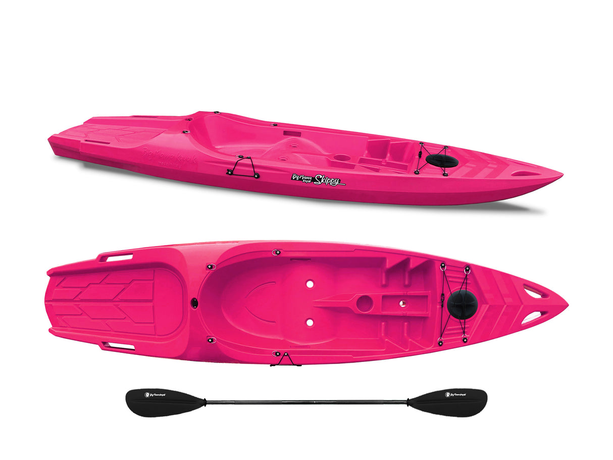 Kayak 1 posto Skippy 2.0 Expedition Big mama Kayak - Canoa 305 cm con 1 posto adulto + 1 posto bambino + pagaia (PACK 1) - ROSA