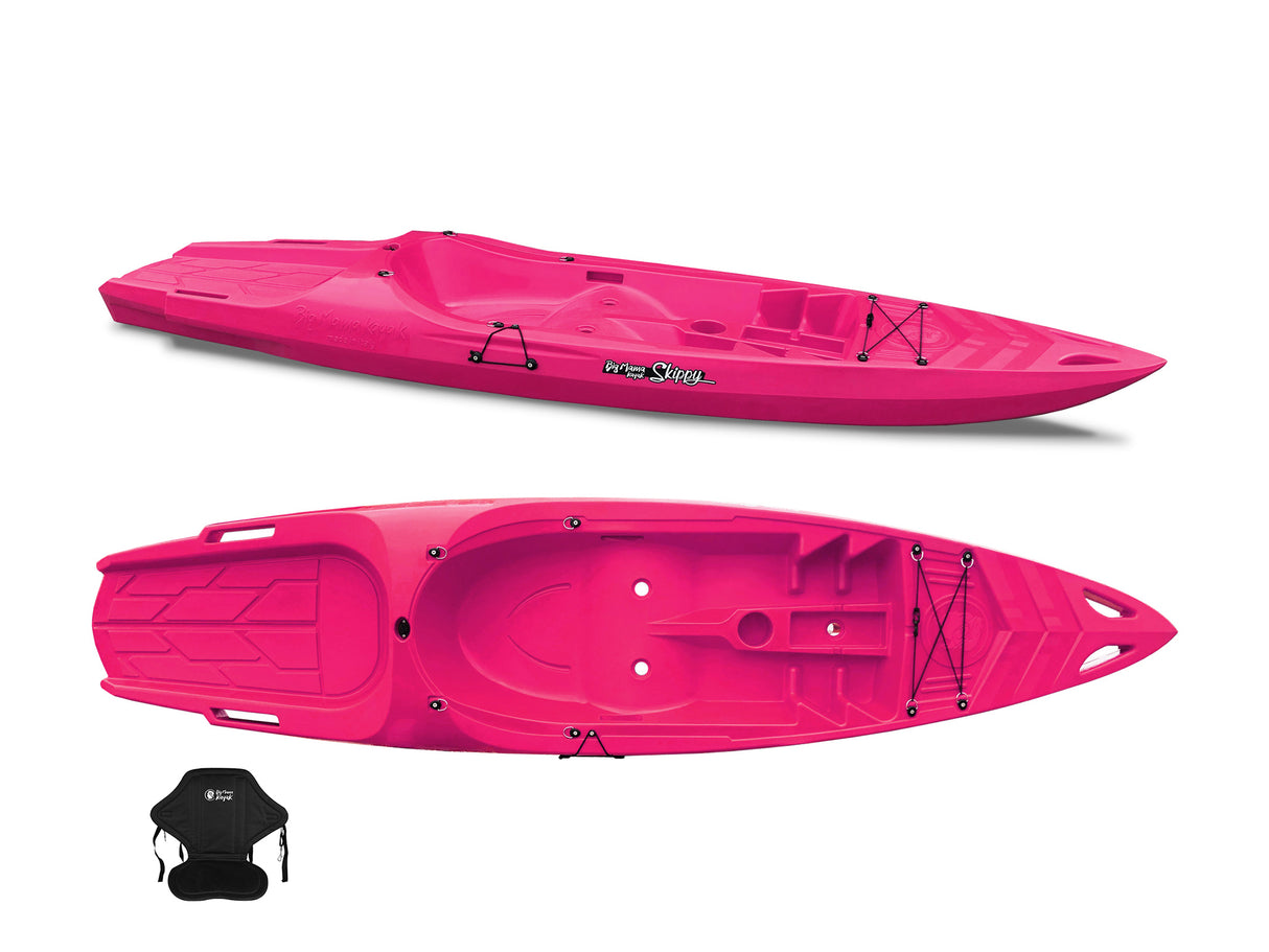 Canoa monoposto Skippy 2.0 Big mama kayak - Kayak 305 cm con 1 posto adulto + 1 posto bambino + seggiolino (PACK 2) - ROSA