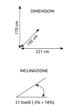 T-96 Tapis Roulant ampia dimensione: 60 x 165 cm ammortizzata da 6 elastomeri. Nastro autolubrificante. - Prodotto Professionale linea Cardio DIAMOND - Cod.T96