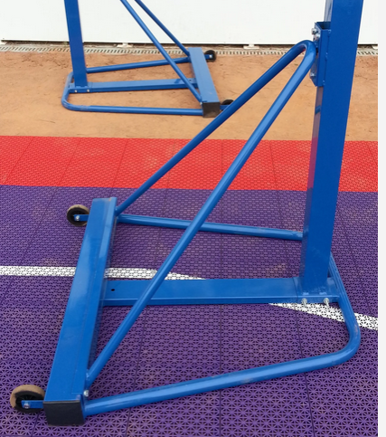 ab1298/2 Mezzo impianto basket-minibasket trasportabile con ruote, modello "Hobby", monotubolare