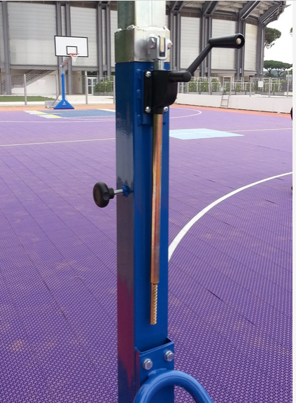 ab1298/2 Mezzo impianto basket-minibasket trasportabile con ruote, modello "Hobby", monotubolare