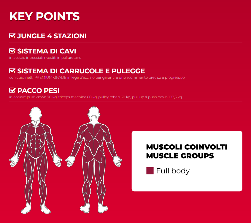 CSX-8800 - LINEA TOORX PROFESSIONAL STATION - Peso massimo utilizzatore 150 Kg