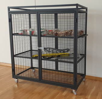 Ag224/6 Armadio In Rete verniciato Con Ruote E Maniglioni Cm.153x76x165 H. cod.Ag224/6