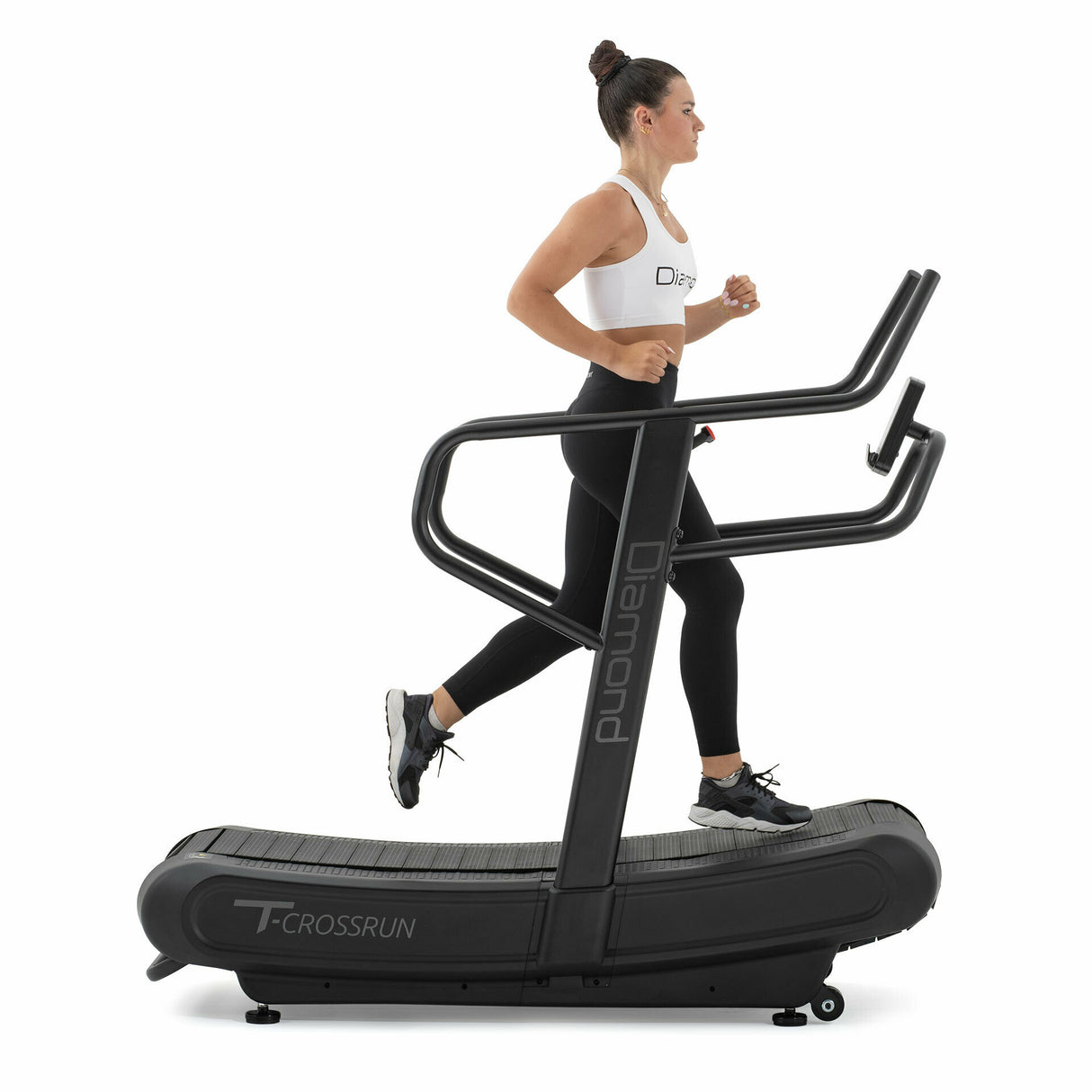 T-Crossrun Tapis Roulant Curvo Magnetico 124 Cuscinetti Freno Magnetico -Diamond- Piano Corsa 160 X 44 Cm - Peso Max Utente 200 Kg