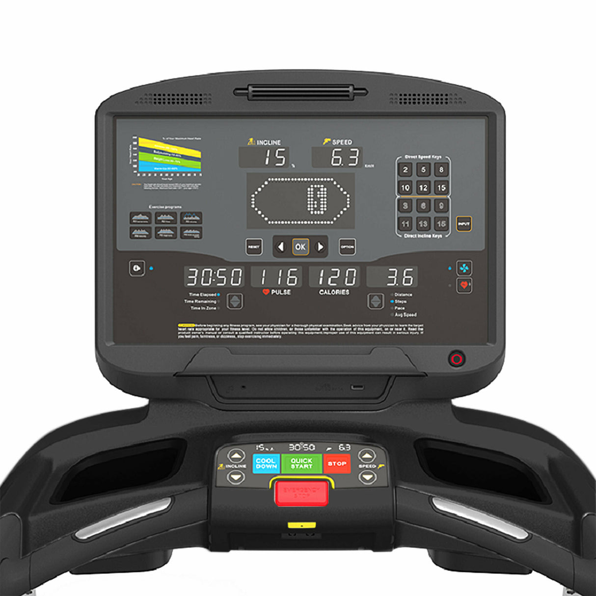 T85 DIAMOND - motore da 7,0 Hp AC - allunghi fino a 24 km/h.La superficie di corsa 58×156 cm