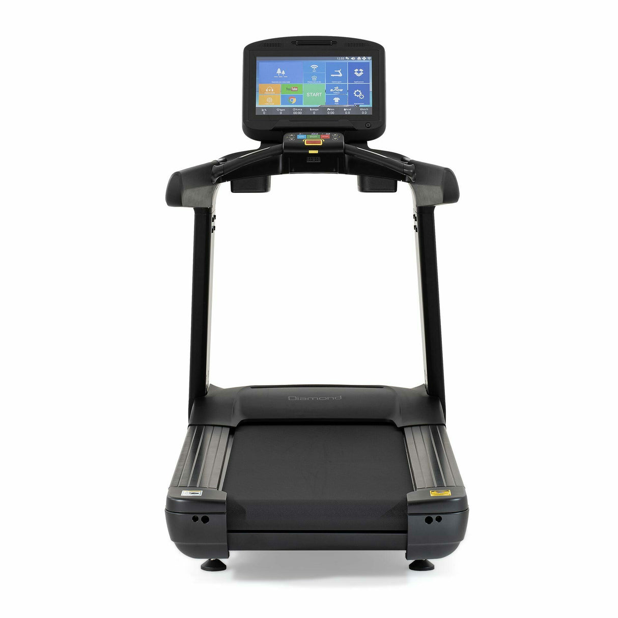 T-95 tapis roulant 7,0-9,0 Hp AC 25 Km/h - 600 x 1570 mm prelubrificato. Touch Screen HD 19,5" - Inclinazione 21%- fascia BT - Wi Fi + USB per ricarica+Bluetooth per apps Zwift, Kinomap e Fitshow - Linea Diamond professional Cod. T95