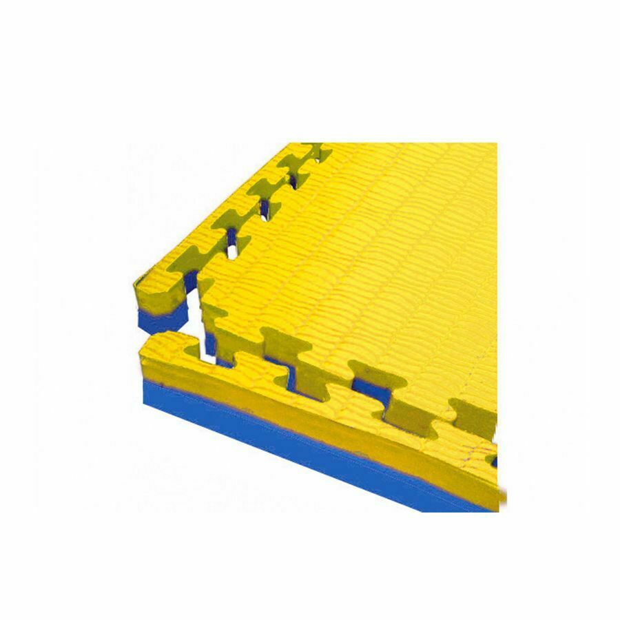 Tatami ad Incastro 100x100x4 cm. con 4 Bordi giallo-azzurro Linea Toorx cod.MAT04-100YB