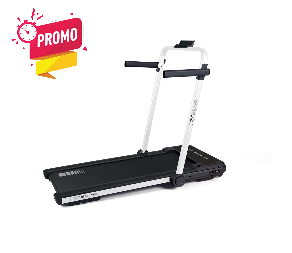 Tapis Roulant Salvaspazio TFK-135 SLIM Velocità; 0,8 - 8,0 Km/h Piano corsa; 40 x 112 cm Peso max utente; 90 kg Colore Pearl White Linea Everfit Tappeto Elettrico Palestra