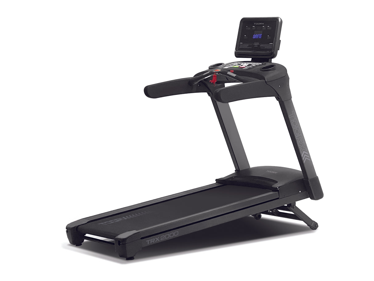 TRX-2000 TAPIS ROULANT linea Vertical Toorx - fascia cardio inclusa APP READY 3.0 compatibile con Zwift e Kinomap - piano corsa 153 x 57 cm - velocità 22 km/h - peso max utente 150 kg