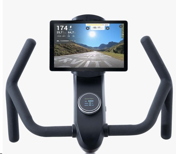 JK FITNESS Gym Bike Elettromagnetica JKV52 con fascia cardio - trasmissione a cinghia -compatibile con Kinomap e Zwift - volano 22 kg - peso max utente 150 kgcod.JKV52
